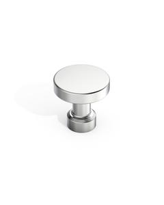 DESIGN1456 Solid Metal Modern Circular Knob for Kitchen & Bath | 1-1/6" , Brushed Brass