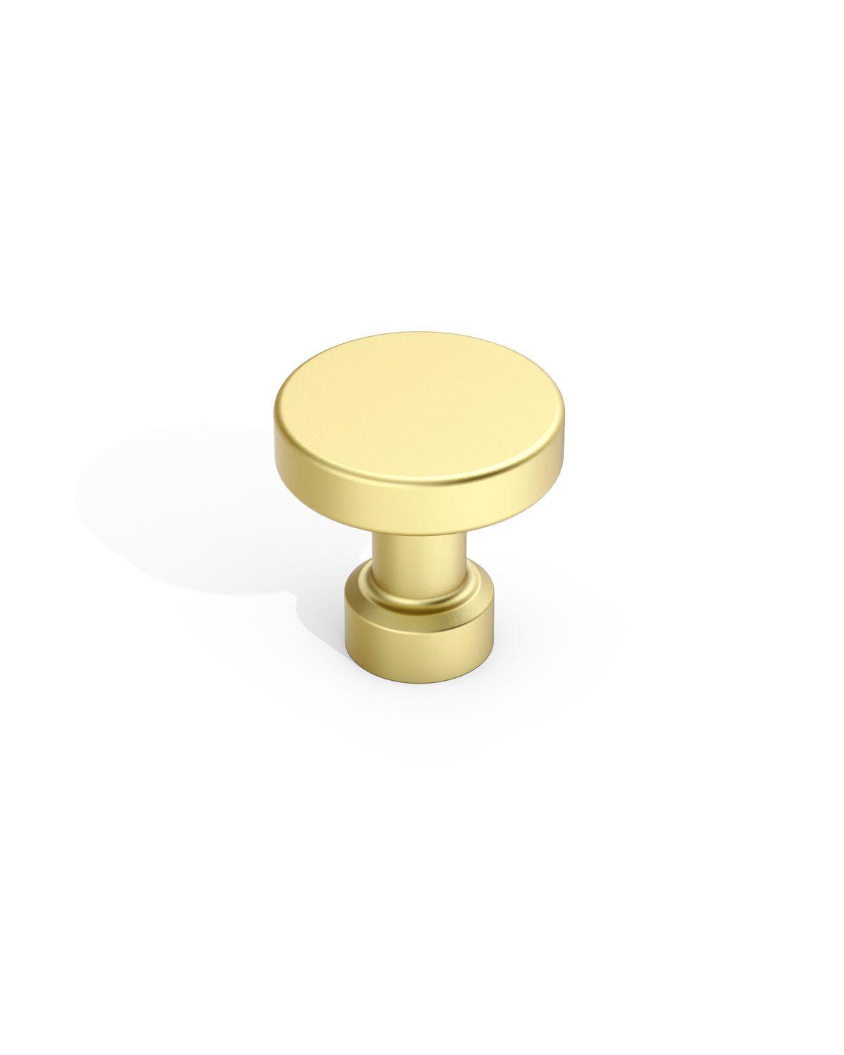 DESIGN1456 Solid Metal Modern Circular Knob for Kitchen & Bath | 1-1/6" , Brushed Brass