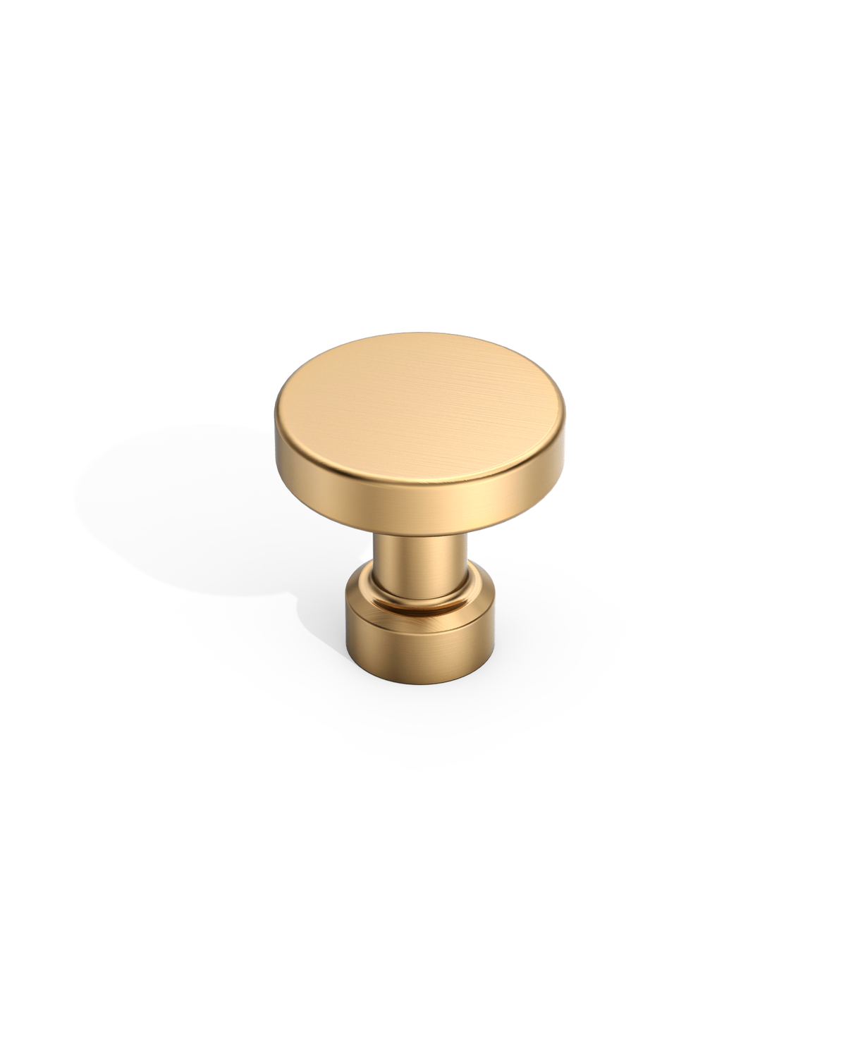 DESIGN1456 Solid Metal Modern Circular Knob for Kitchen & Bath | 1-1/6" , Brushed Brass