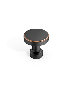 DESIGN1456 Solid Metal Modern Circular Knob for Kitchen & Bath | 1-1/6" , Brushed Brass