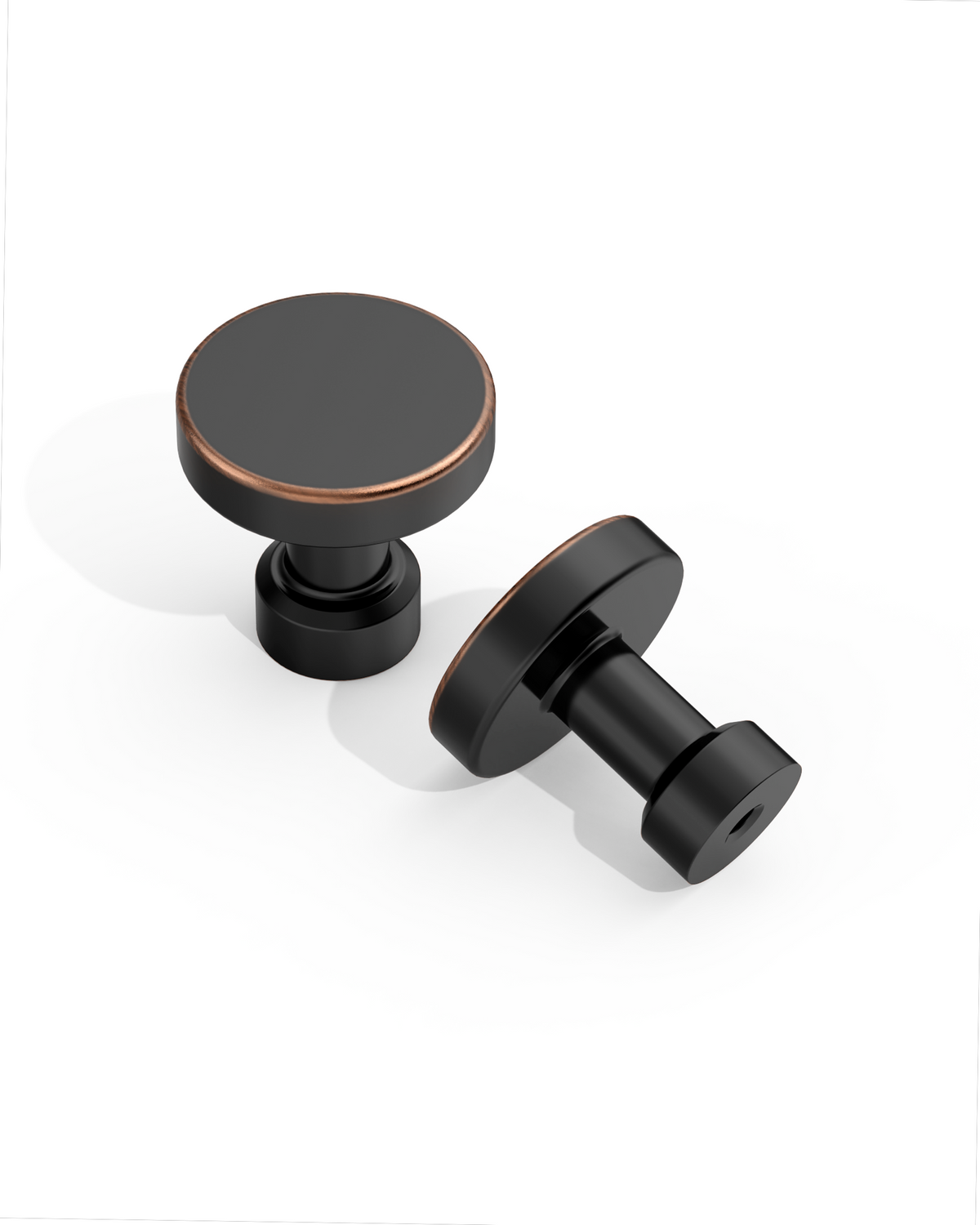 DESIGN1456 Solid Metal Modern Circular Knob for Kitchen & Bath | 1-1/6" , Brushed Brass