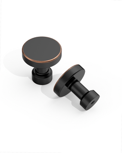 DESIGN1456 Solid Metal Modern Circular Knob for Kitchen & Bath | 1-1/6" , Brushed Brass