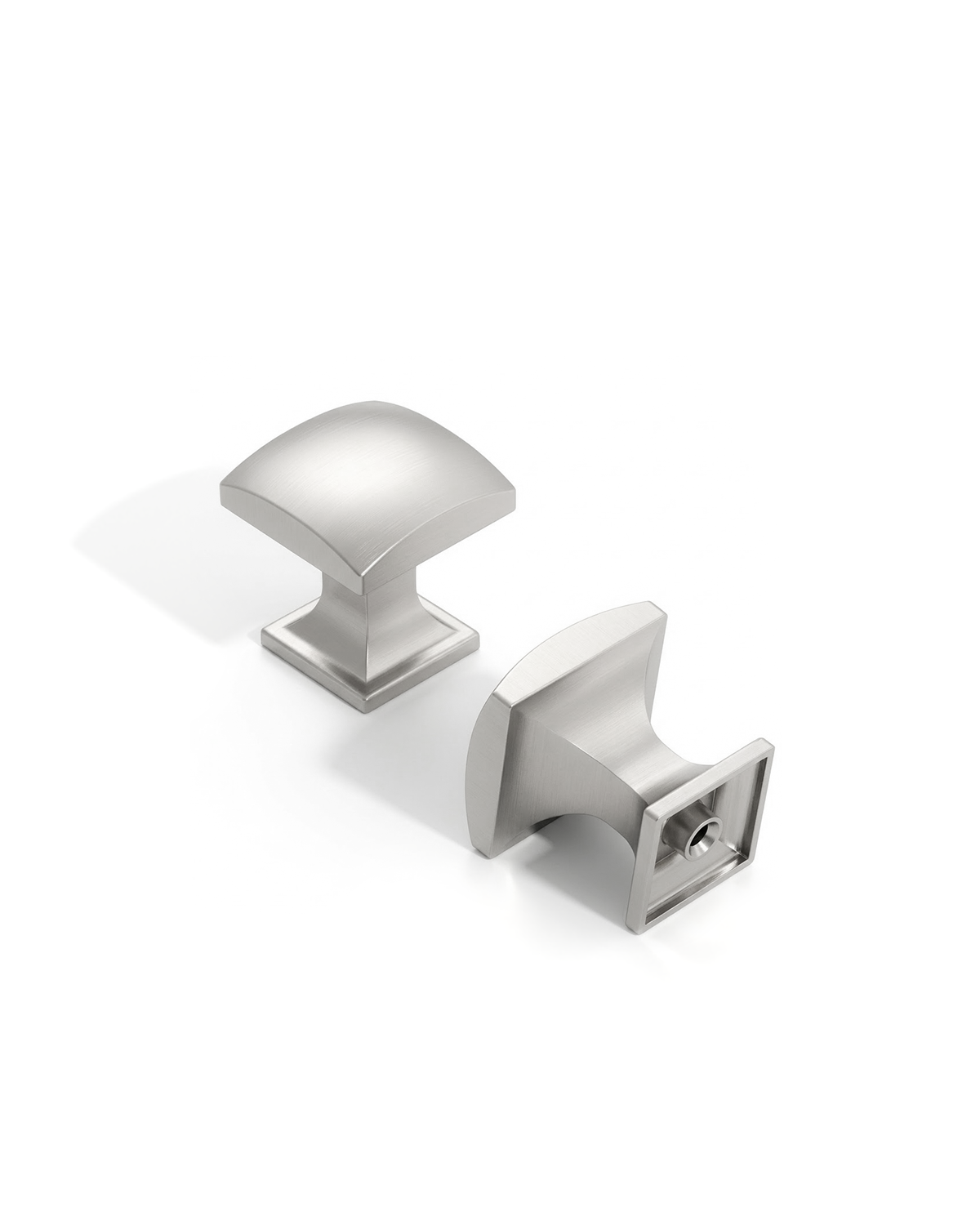 DESIGN1477 Brushed Satin Nickel Curved Top Cabinet Knobs - Heavy-Duty Dresser & Drawer Hardware
