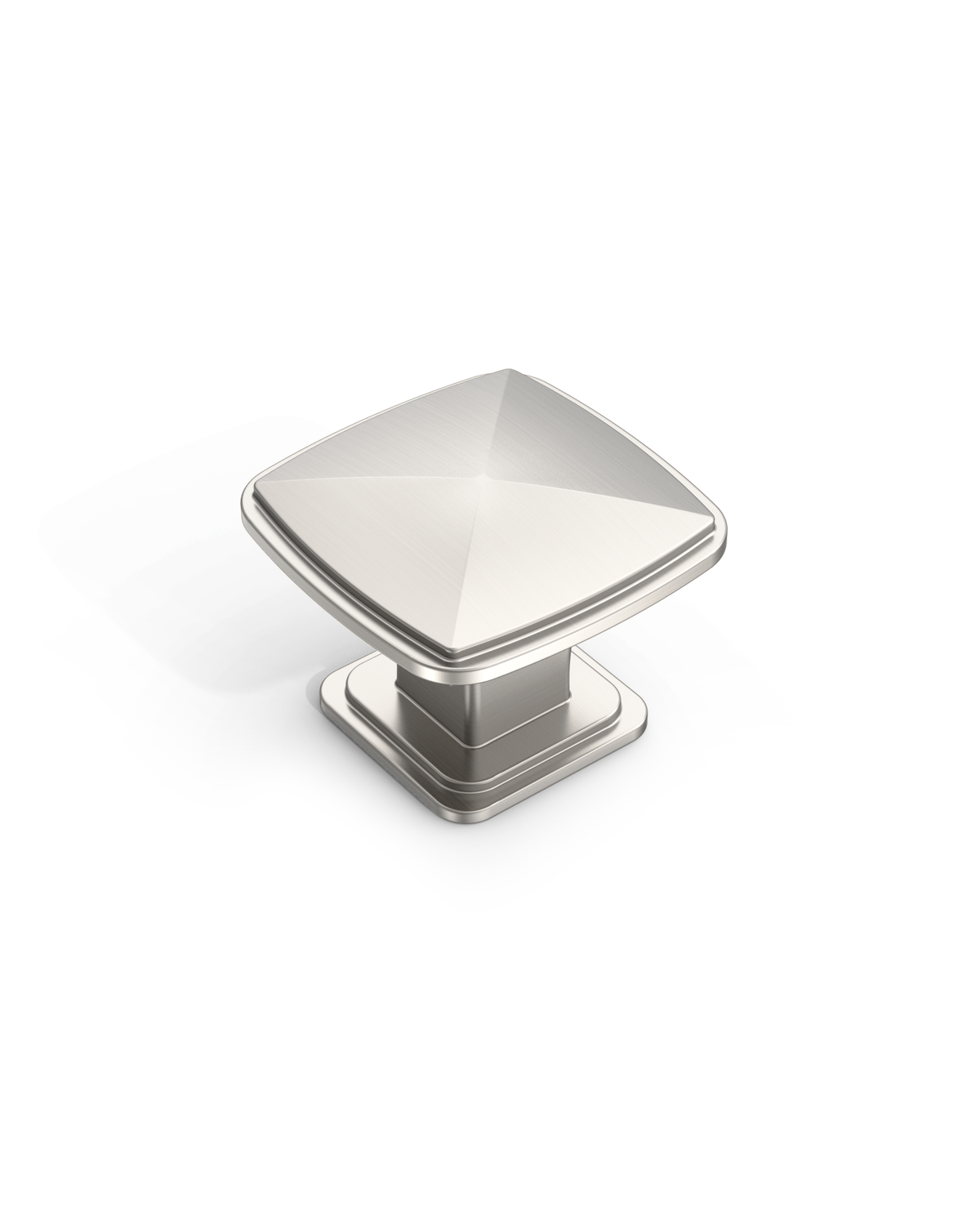 DESIGN1888 Solid Metal Pyramid Cushion Square Knob for Luxury Kitchens (Matte Black)