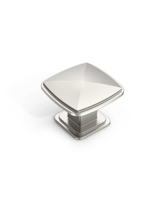 DESIGN1888 Solid Metal Pyramid Cushion Square Knob for Luxury Kitchens (Matte Black)