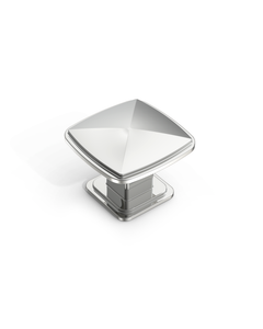 DESIGN1888 Solid Metal Pyramid Cushion Square Knob for Luxury Kitchens (Matte Black)
