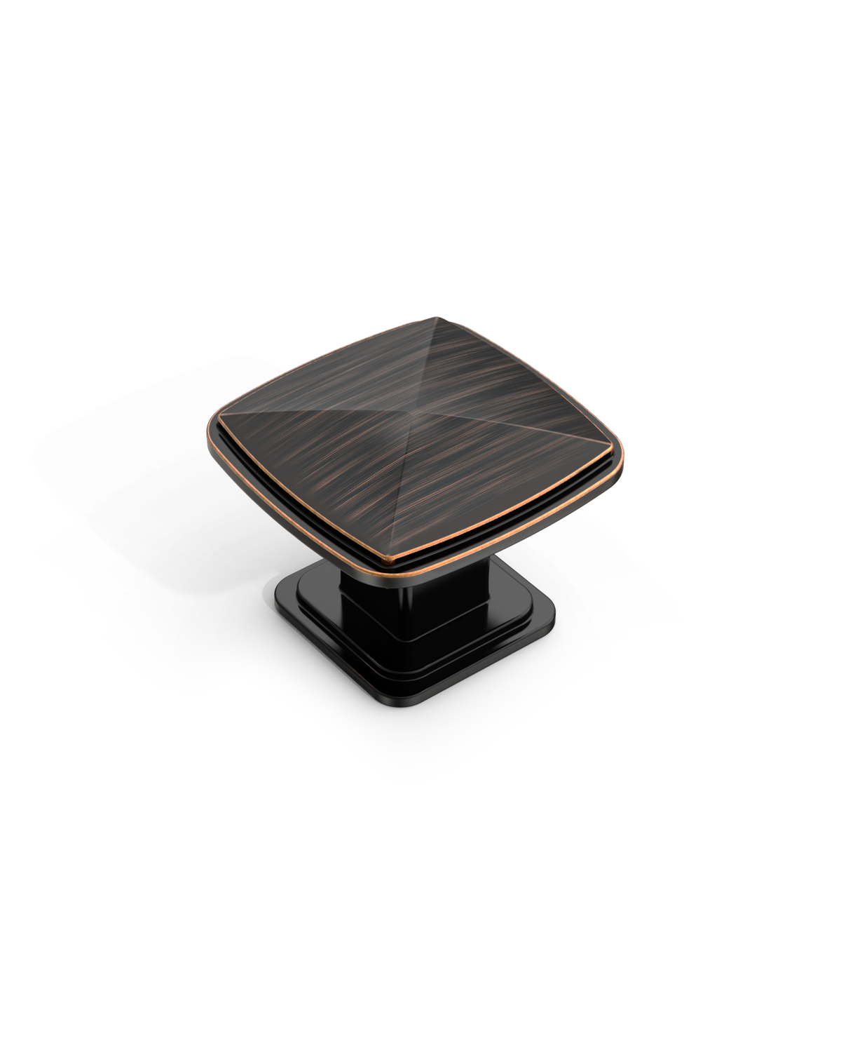 DESIGN1888 Solid Metal Pyramid Cushion Square Knob for Luxury Kitchens (Matte Black)