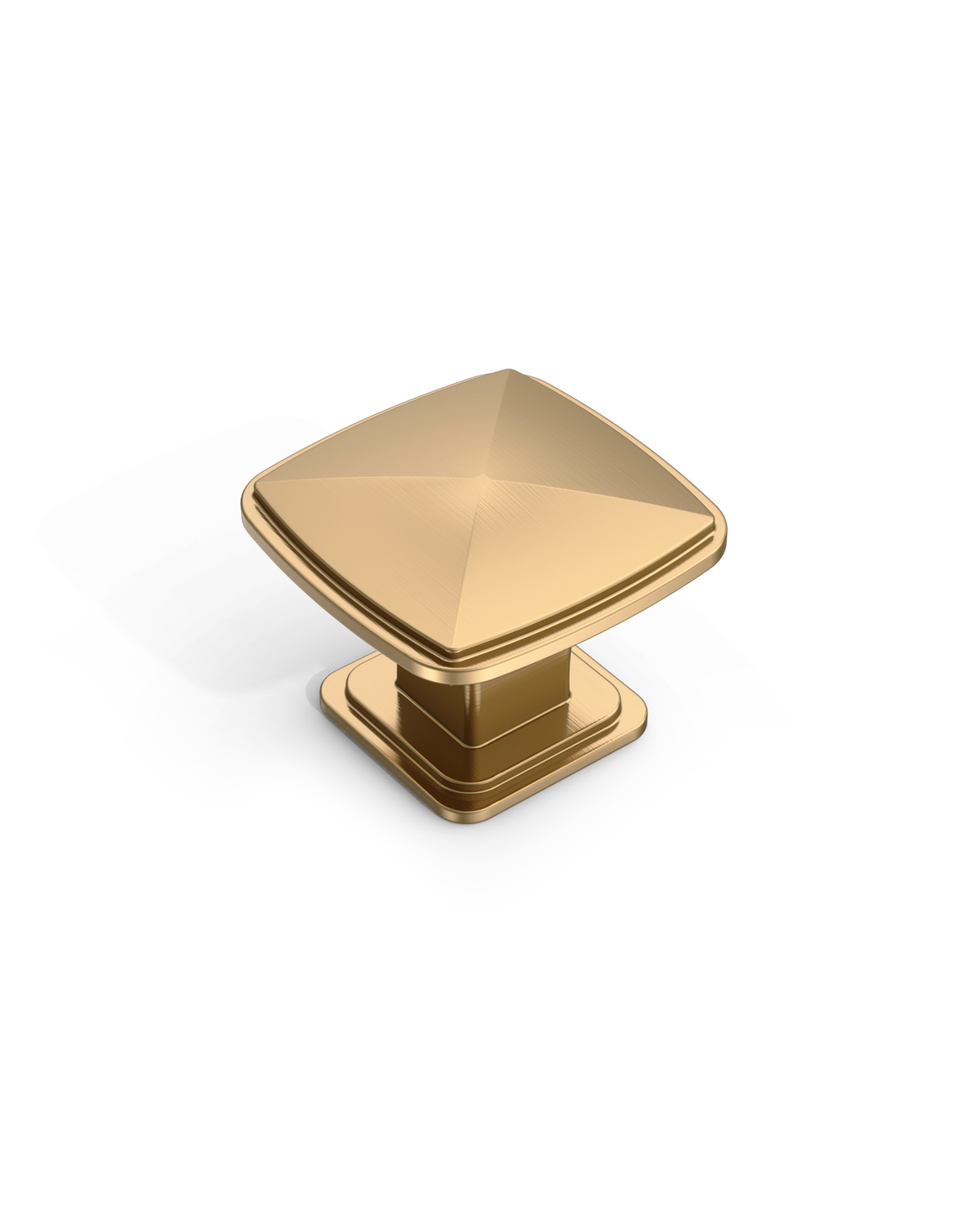DESIGN1888 Solid Metal Pyramid Cushion Square Knob for Luxury Kitchens (Matte Black)