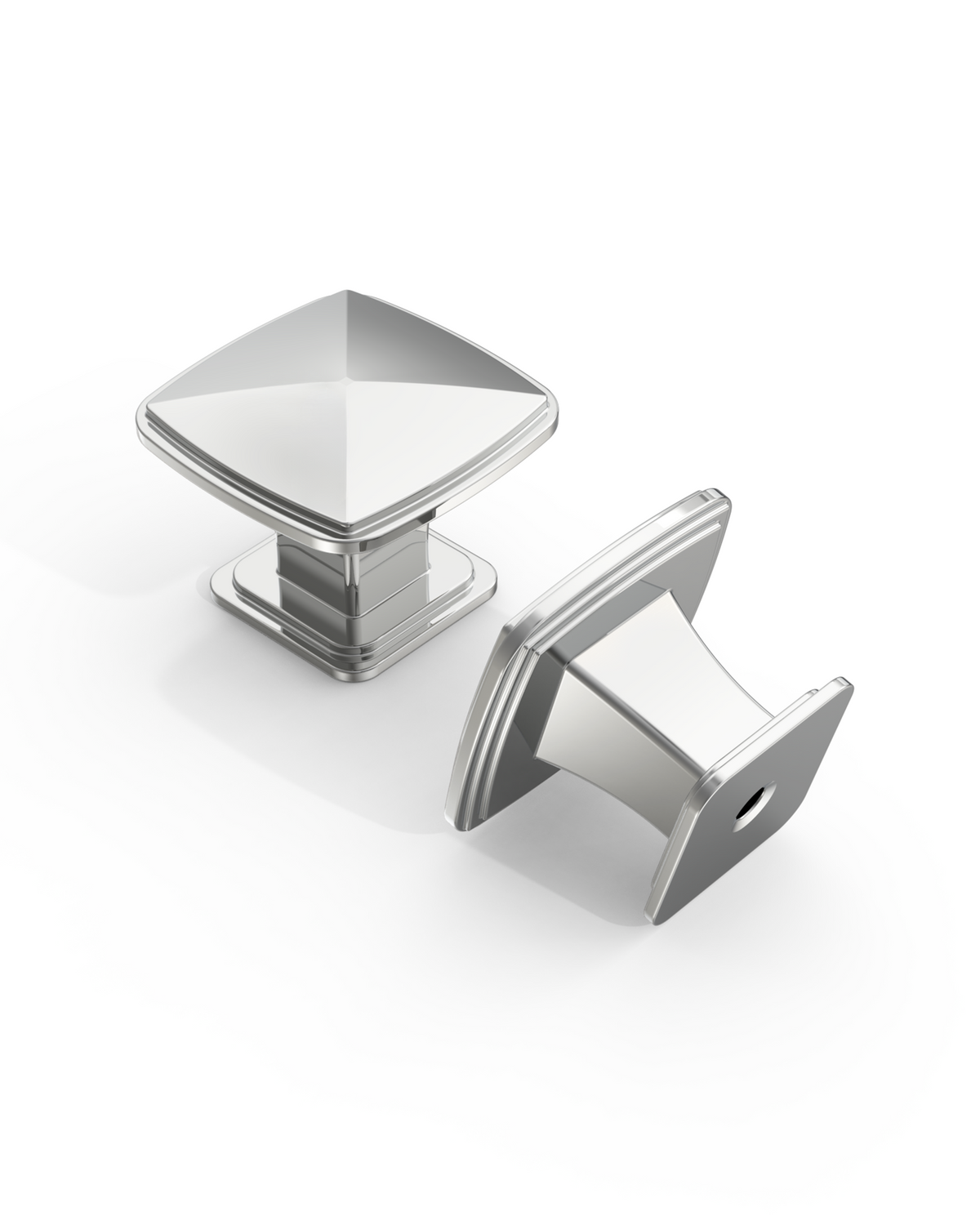 DESIGN1888 Solid Metal Pyramid Cushion Square Knob for Luxury Kitchens (Matte Black)