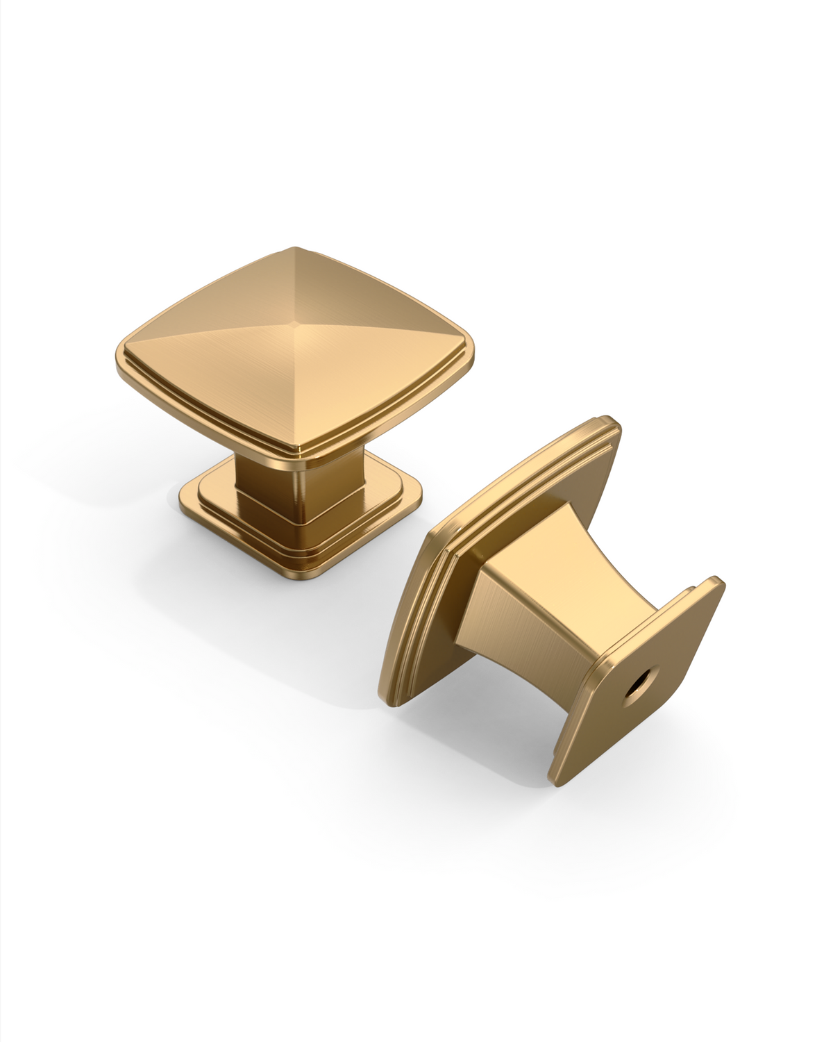 DESIGN1888 Solid Metal Pyramid Cushion Square Knob for Luxury Kitchens (Matte Black)