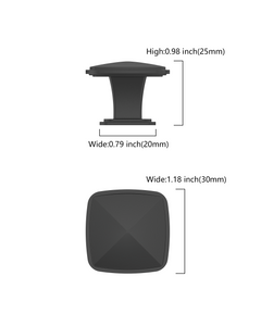 DESIGN1888 Solid Metal Pyramid Cushion Square Knob for Luxury Kitchens (Matte Black)