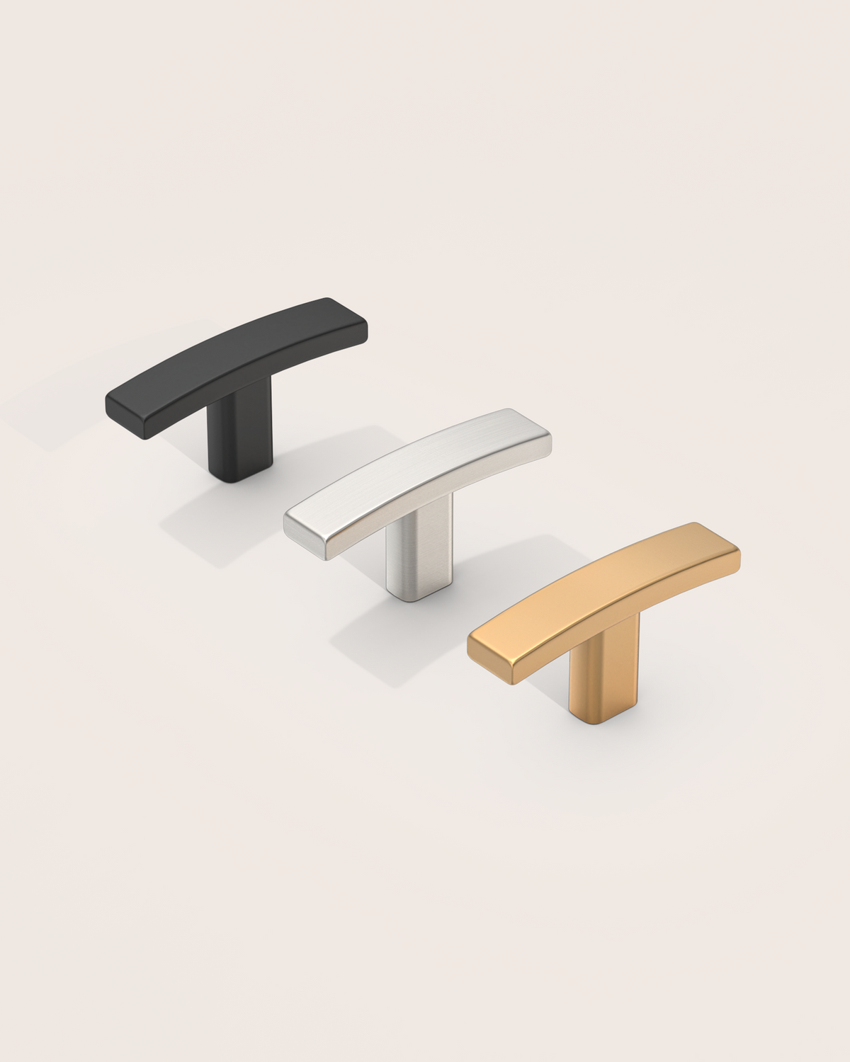 DESIGN1896 Transitional Streamlined T-Bar Cabinet Knobs