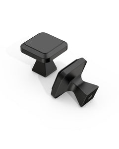 DESIGN1005 Sleek Modern Matte Black Cabinet Knobs | Beveled Edge Square Drawer Pulls