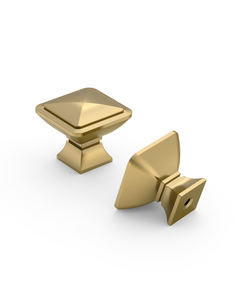 DESIGN1459 Matte Black Pyramid Square Knob for Luxury Kitchens (1" x 1")