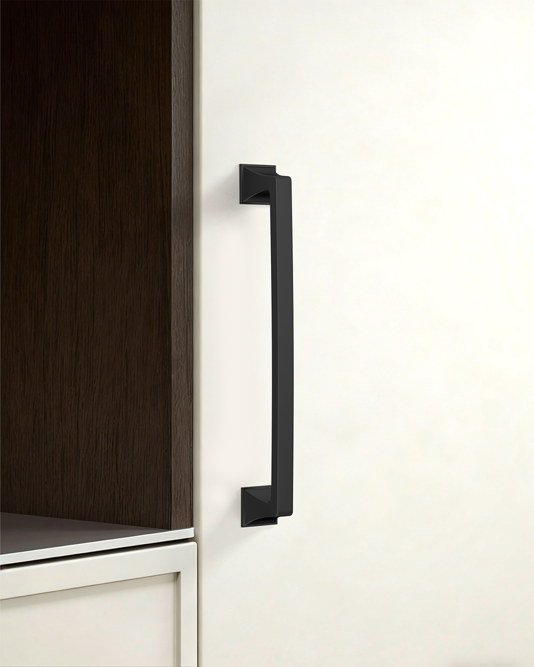 DESIGN2461 Matte Black Solid Metal Transitional Arch Pull for Kitchen & Bath | 3-3/4" Cabinet Handles
