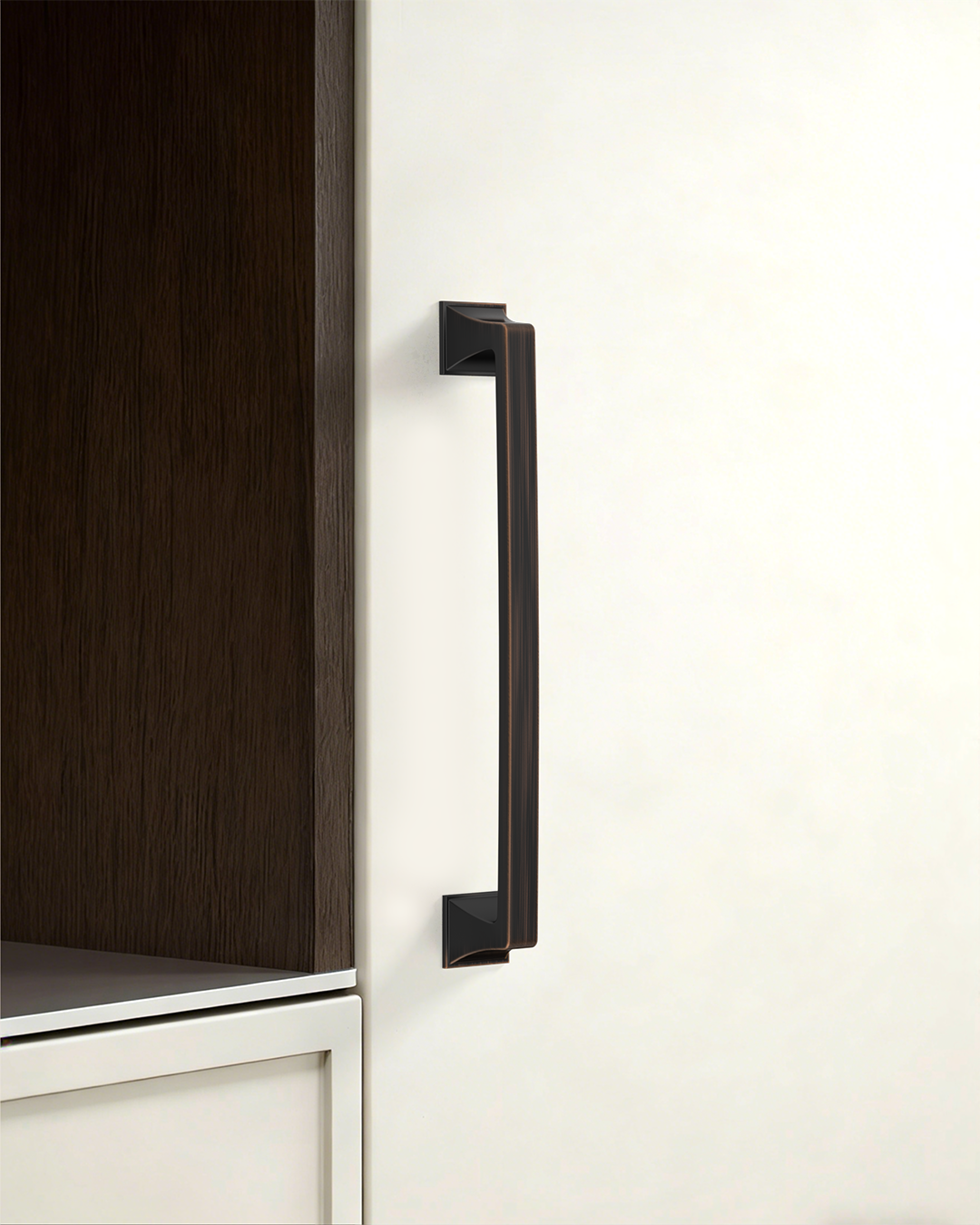 DESIGN2461 Matte Black Solid Metal Transitional Arch Pull for Kitchen & Bath | 3-3/4" Cabinet Handles