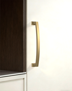 DESIGN3781 Champagne Bronze Curved Cabinet Handles - Heavy-Duty Square Foot Drawer Hardware (5" )