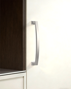 DESIGN3781 Champagne Bronze Curved Cabinet Handles - Heavy-Duty Square Foot Drawer Hardware (5" )
