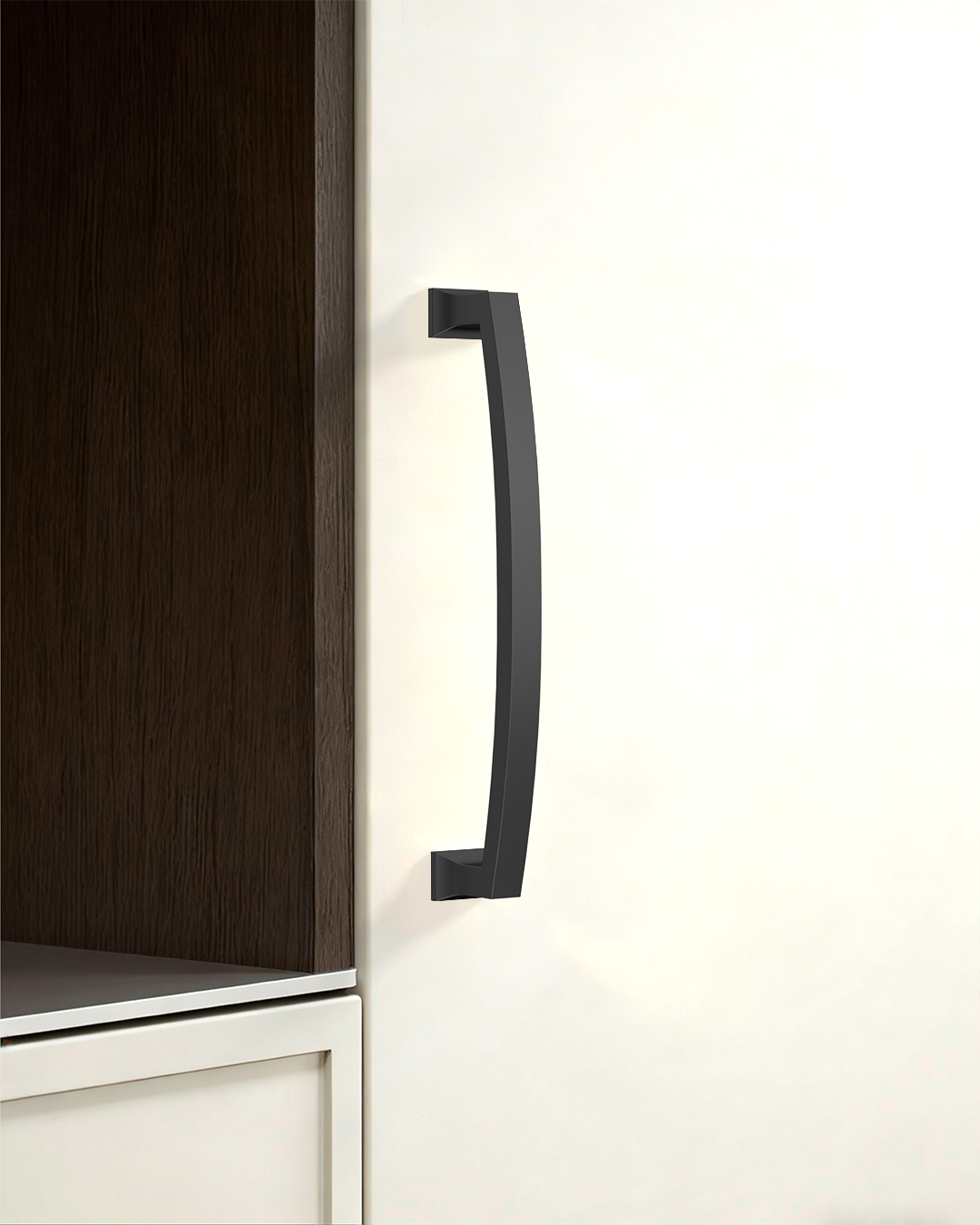 DESIGN3781 Champagne Bronze Curved Cabinet Handles - Heavy-Duty Square Foot Drawer Hardware (5" )