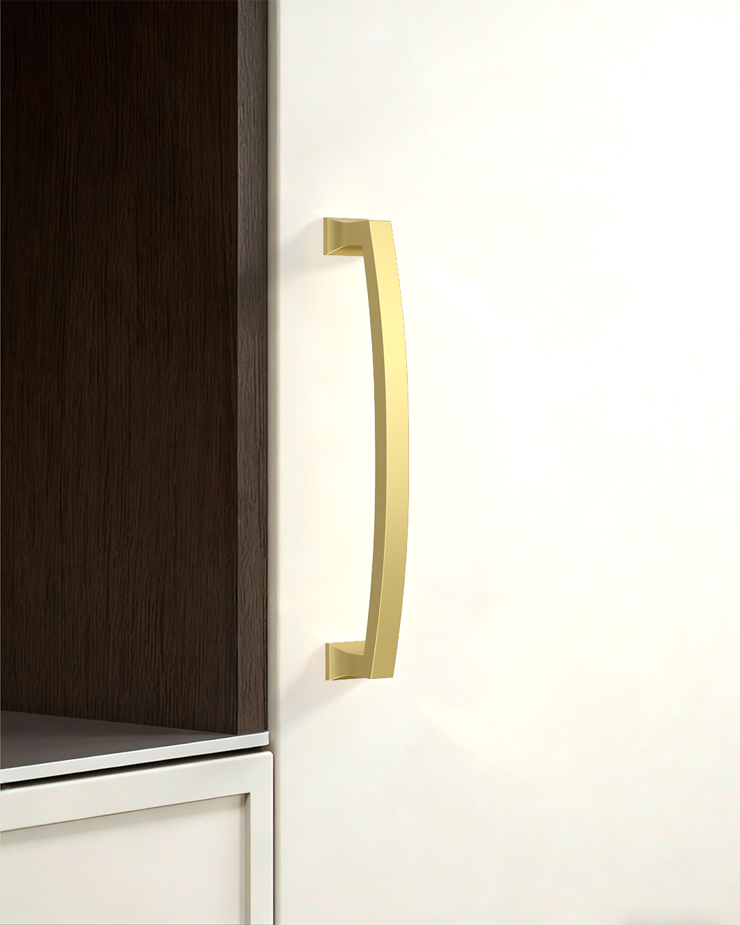 DESIGN3781 Champagne Bronze Curved Cabinet Handles - Heavy-Duty Square Foot Drawer Hardware (5" )