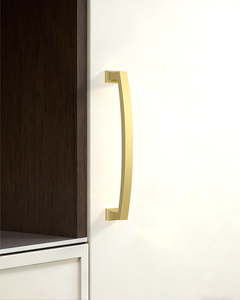 DESIGN3781 Champagne Bronze Curved Cabinet Handles - Heavy-Duty Square Foot Drawer Hardware (5" )