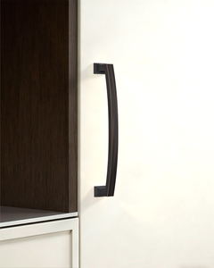 DESIGN3781 Champagne Bronze Curved Cabinet Handles - Heavy-Duty Square Foot Drawer Hardware (5" )