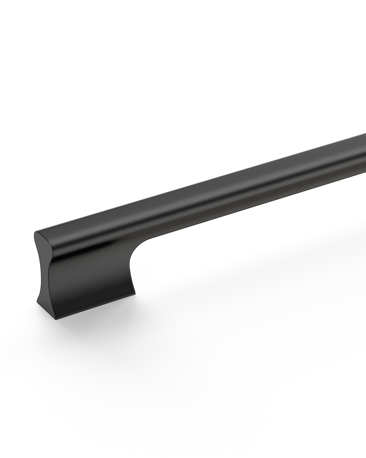 Design4504 Matte Black Solid Metal Concave Bar Pull for Modern Kitchens (5" Hole Center)