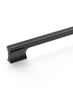 Design4504 Matte Black Solid Metal Concave Bar Pull for Modern Kitchens (5" Hole Center)