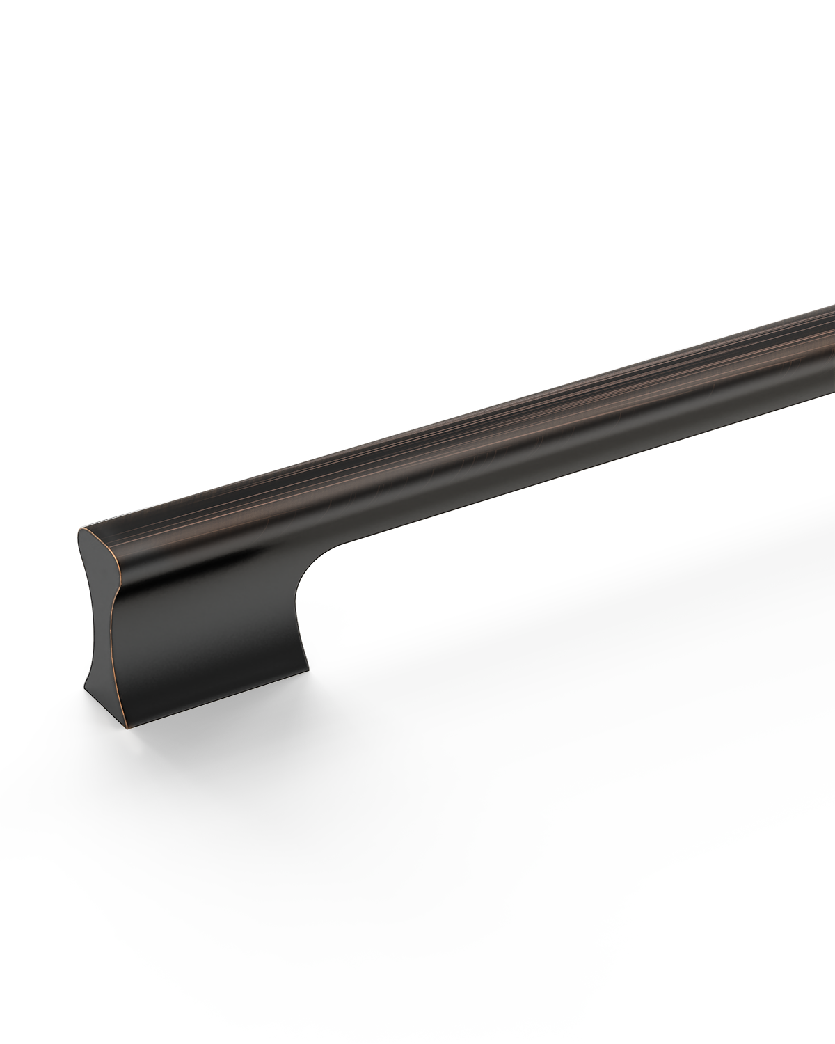 Design4504 Matte Black Solid Metal Concave Bar Pull for Modern Kitchens (5" Hole Center)