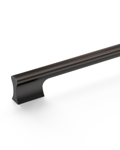 Design4504 Matte Black Solid Metal Concave Bar Pull for Modern Kitchens (5" Hole Center)