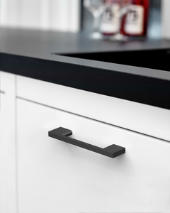 DESIGN2008 Slim Rectangular Handles for Flat Panel & Shaker Cabinets | 5" Pulls, Matte Black