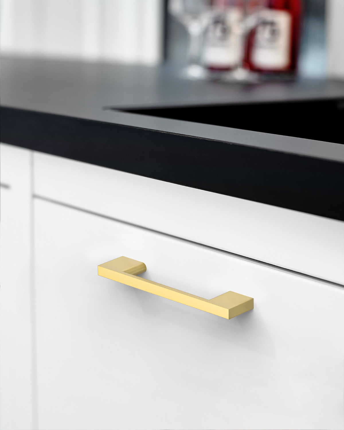 DESIGN2008 Slim Rectangular Handles for Flat Panel & Shaker Cabinets | 5" Pulls, Matte Black