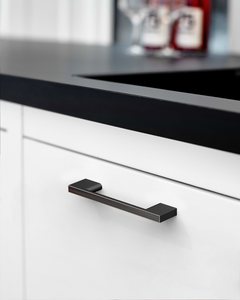 DESIGN2008 Slim Rectangular Handles for Flat Panel & Shaker Cabinets | 5" Pulls, Matte Black