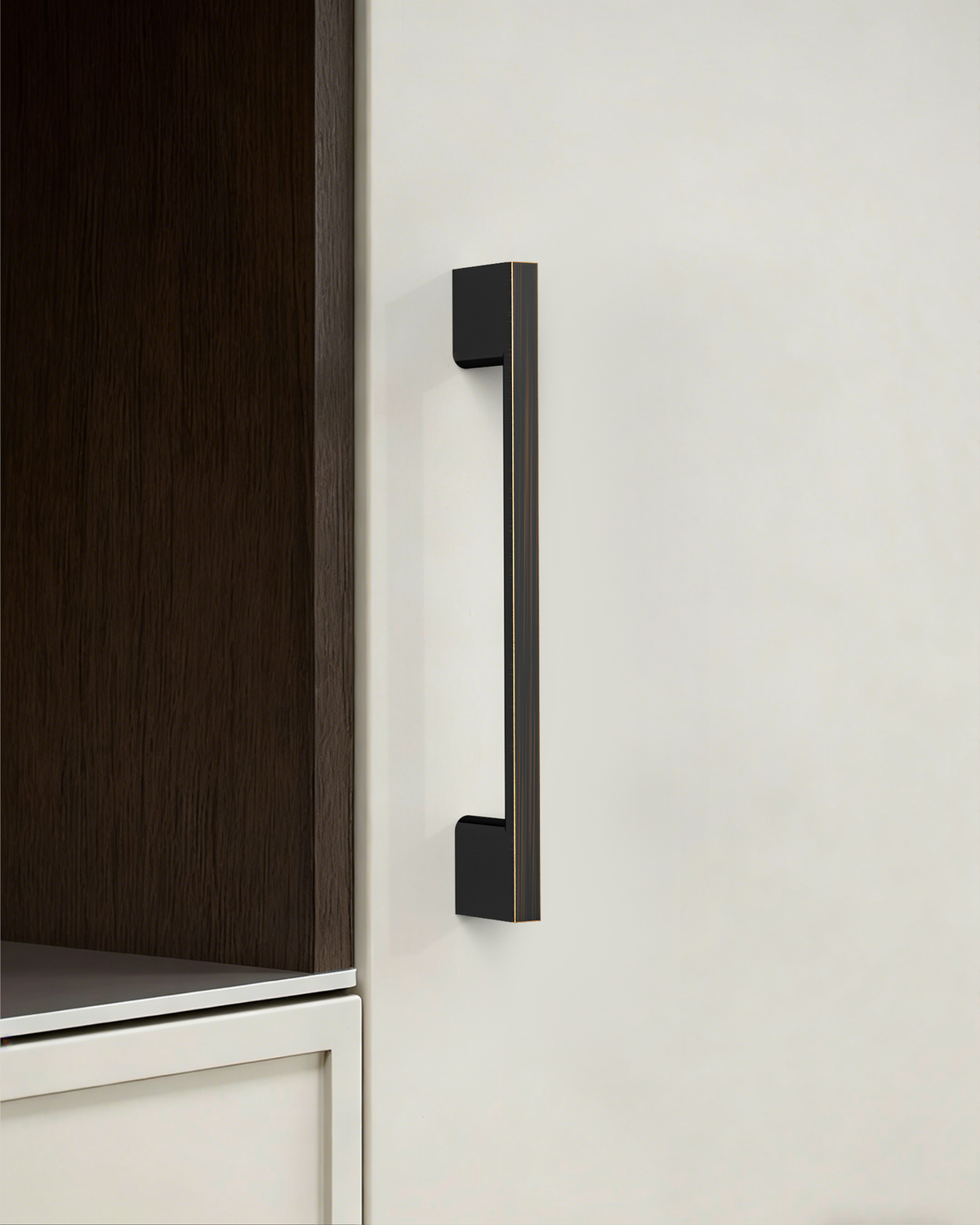 DESIGN2008 Slim Rectangular Handles for Flat Panel & Shaker Cabinets | 5" Pulls, Matte Black