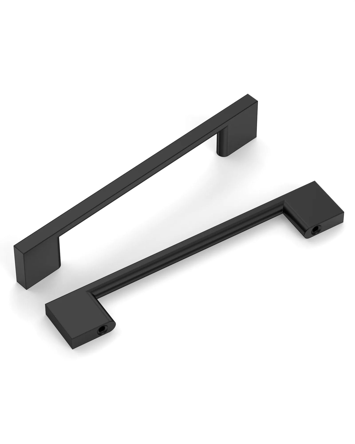 DESIGN2008 Slim Rectangular Handles for Flat Panel & Shaker Cabinets | 5" Pulls, Matte Black