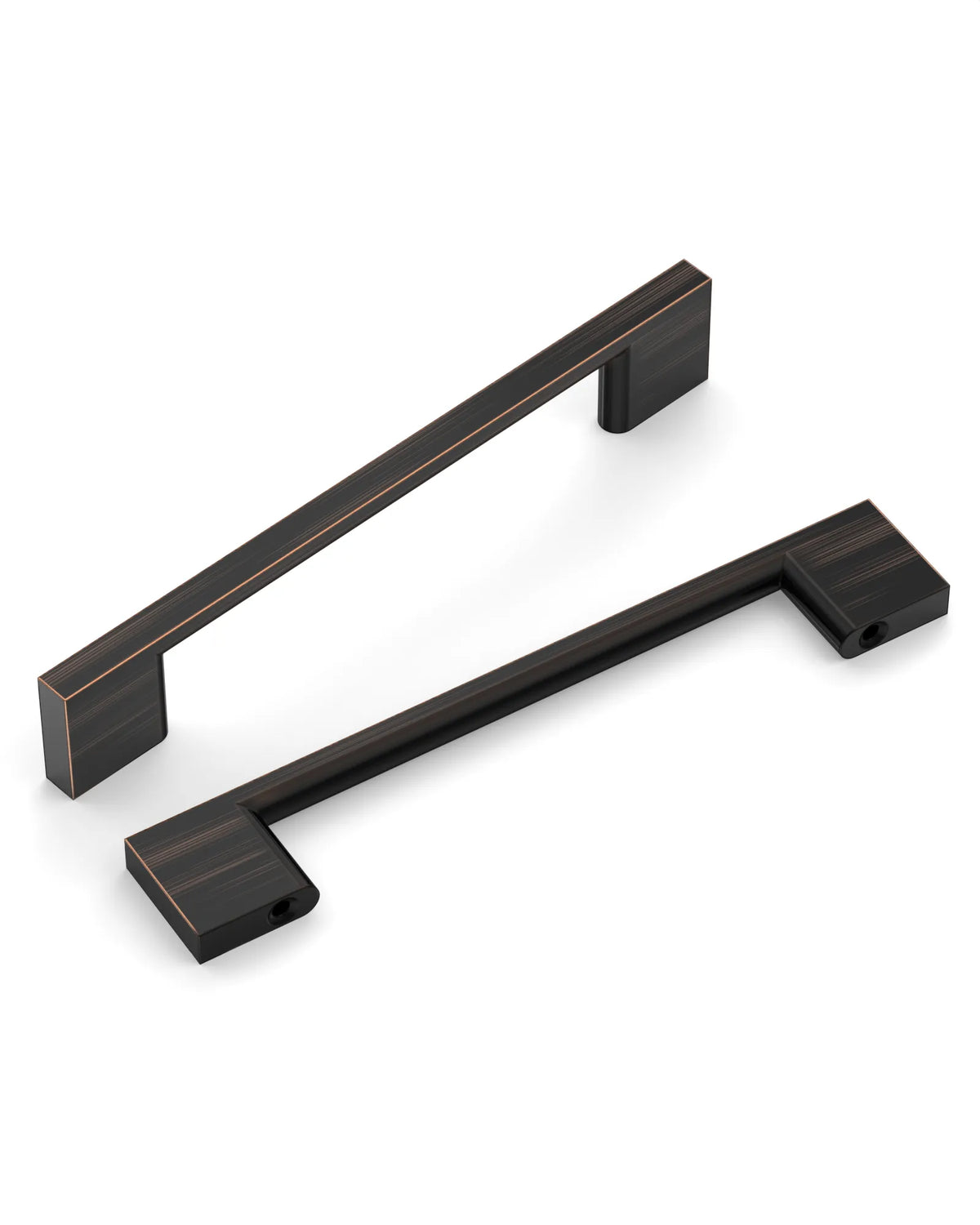DESIGN2008 Slim Rectangular Handles for Flat Panel & Shaker Cabinets | 5" Pulls, Matte Black