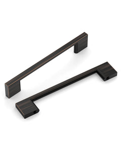 DESIGN2008 Slim Rectangular Handles for Flat Panel & Shaker Cabinets | 5" Pulls, Matte Black