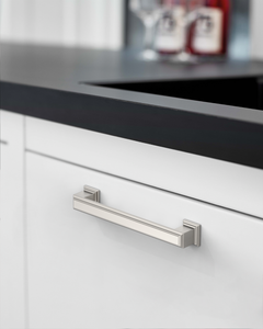 DESIGN2044 Heavy-Duty Transitional Handles for White Cabinets & Shaker Drawers | 3-3/4" Cabinet Pulls, Brushed Gold