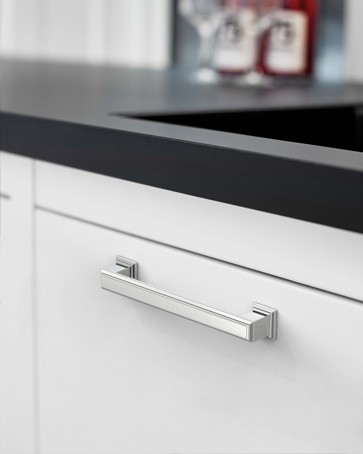 DESIGN2044 Heavy-Duty Transitional Handles for White Cabinets & Shaker Drawers | 3-3/4" Cabinet Pulls, Brushed Gold