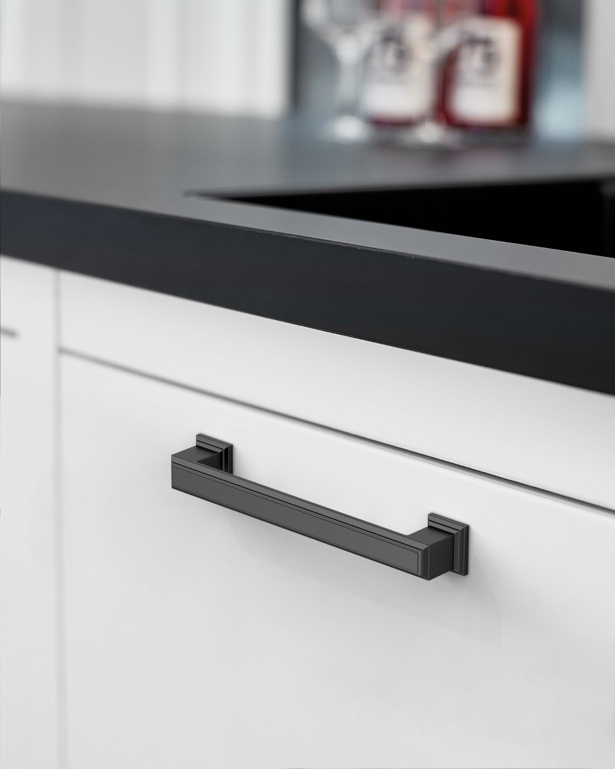DESIGN2044 Heavy-Duty Transitional Handles for White Cabinets & Shaker Drawers | 3-3/4" Cabinet Pulls, Brushed Gold