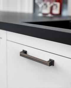 DESIGN2044 Heavy-Duty Transitional Handles for White Cabinets & Shaker Drawers | 3-3/4" Cabinet Pulls, Brushed Gold