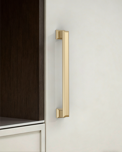 DESIGN2044 Heavy-Duty Transitional Handles for White Cabinets & Shaker Drawers | 3-3/4" Cabinet Pulls, Brushed Gold
