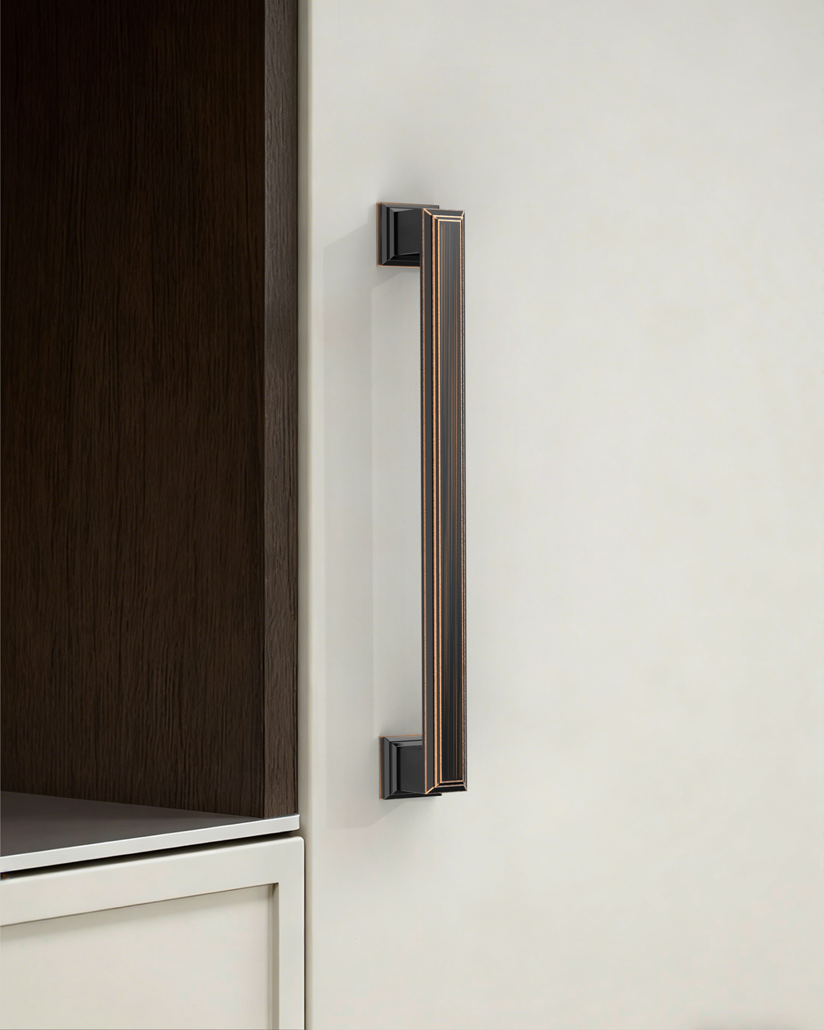 DESIGN2044 Heavy-Duty Transitional Handles for White Cabinets & Shaker Drawers | 3-3/4" Cabinet Pulls, Brushed Gold