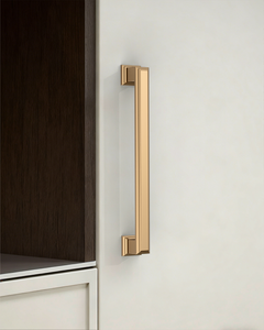 DESIGN2044 Heavy-Duty Transitional Handles for White Cabinets & Shaker Drawers | 3-3/4" Cabinet Pulls, Brushed Gold