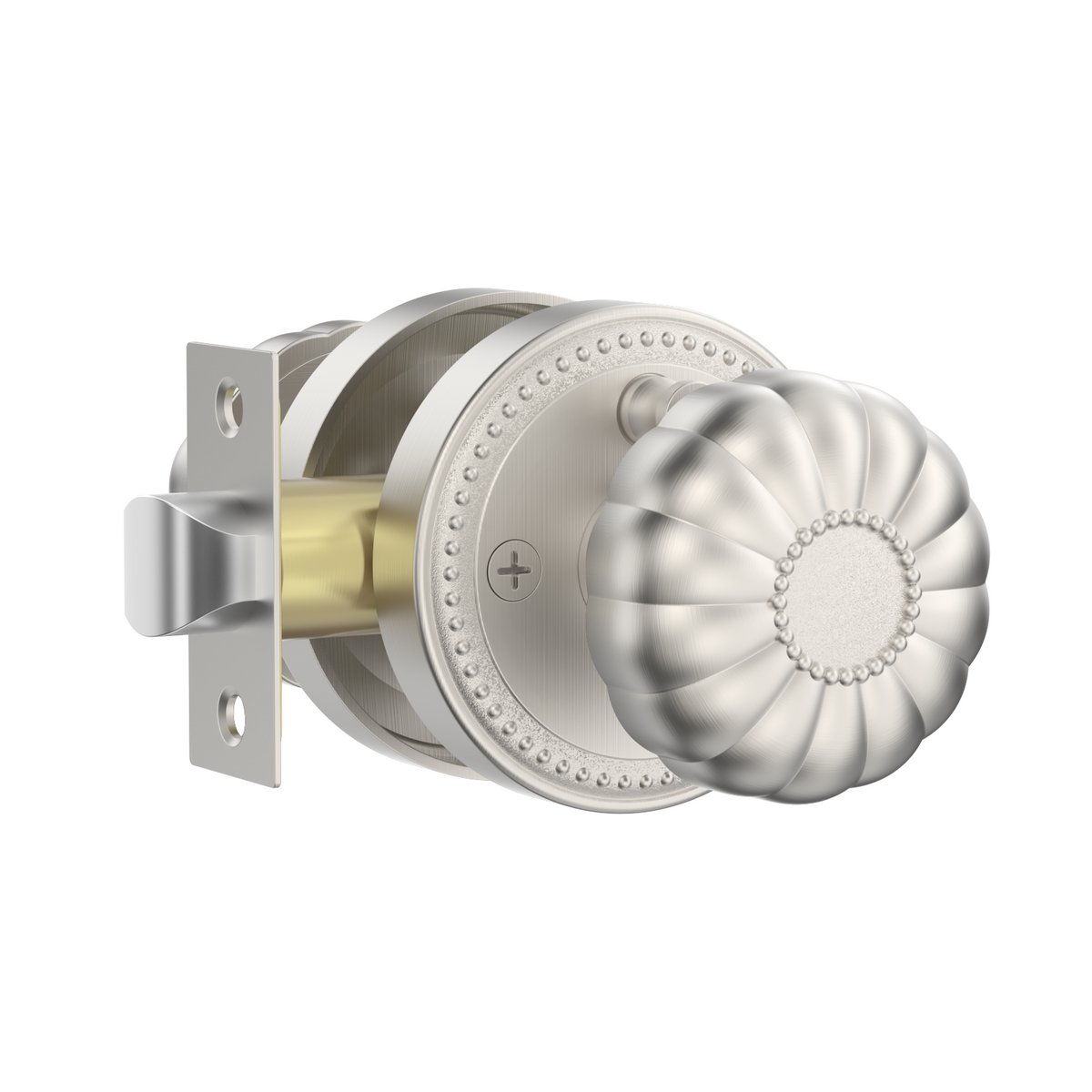 ZR12-211Z Brushed Gold Privacy Door Knobs – Solid Zinc Alloy Interior Knobs with Lock