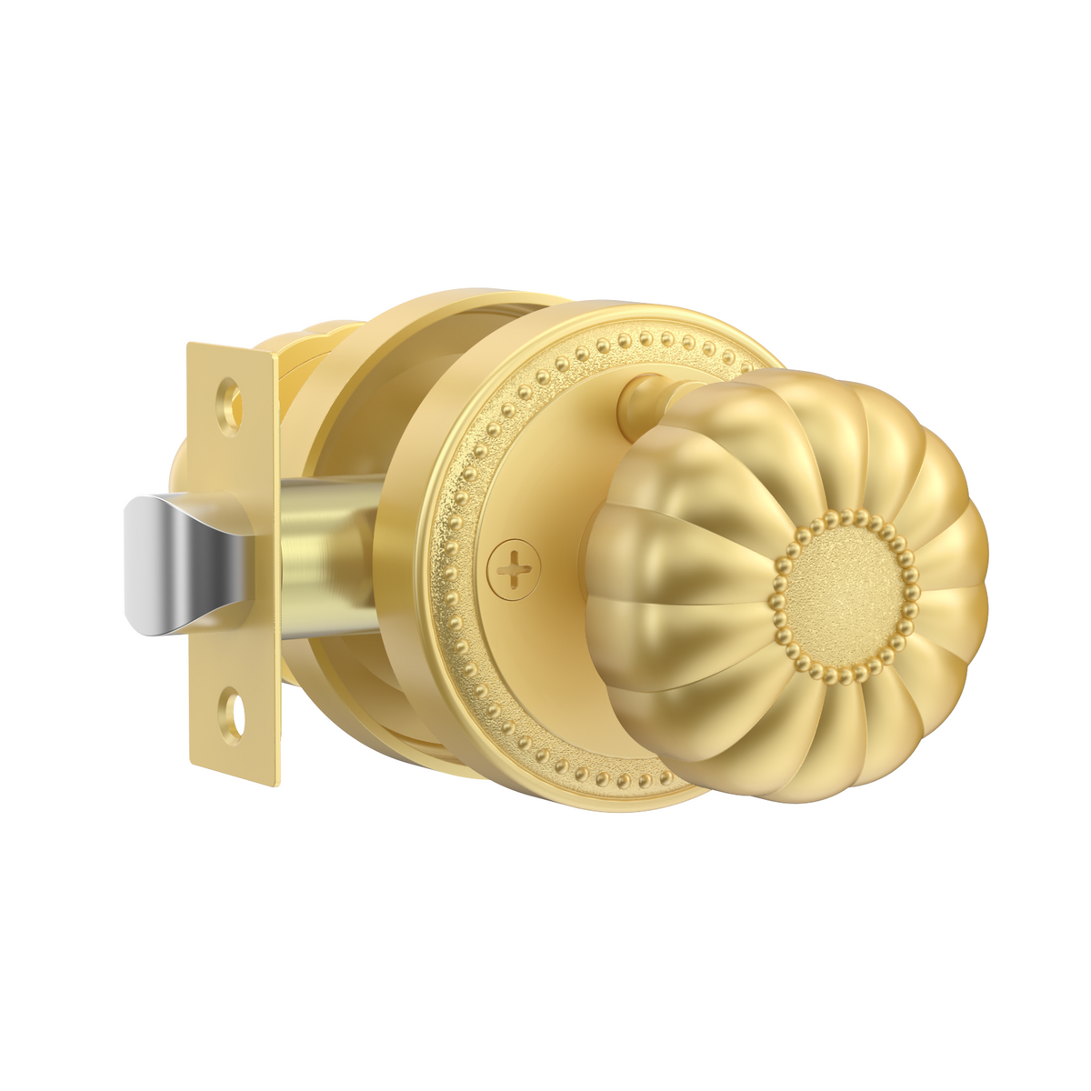 ZR12-211Z Brushed Gold Privacy Door Knobs – Solid Zinc Alloy Interior Knobs with Lock