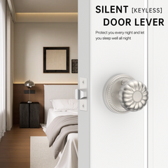 ZR12-211Z Brushed Gold Privacy Door Knobs – Solid Zinc Alloy Interior Knobs with Lock