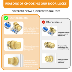 ZR12-212Z Brushed Gold Starburst Square Door Knobs with Beaded Rosette | Privacy Door Hardware