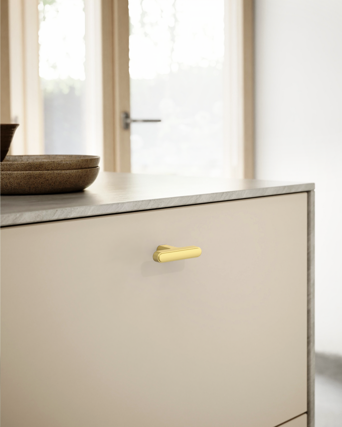 DESIGN2244 Modern Organic Inset Oval T-Bar Cabinet Knobs