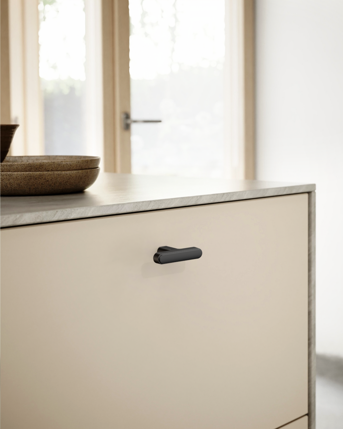 DESIGN2244 Modern Organic Inset Oval T-Bar Cabinet Knobs
